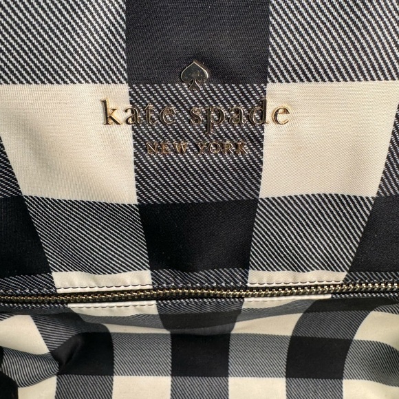 Kate Spade New York Chelsea Plaid Gingham Large Tote (Black White) - Picture 3 of 16